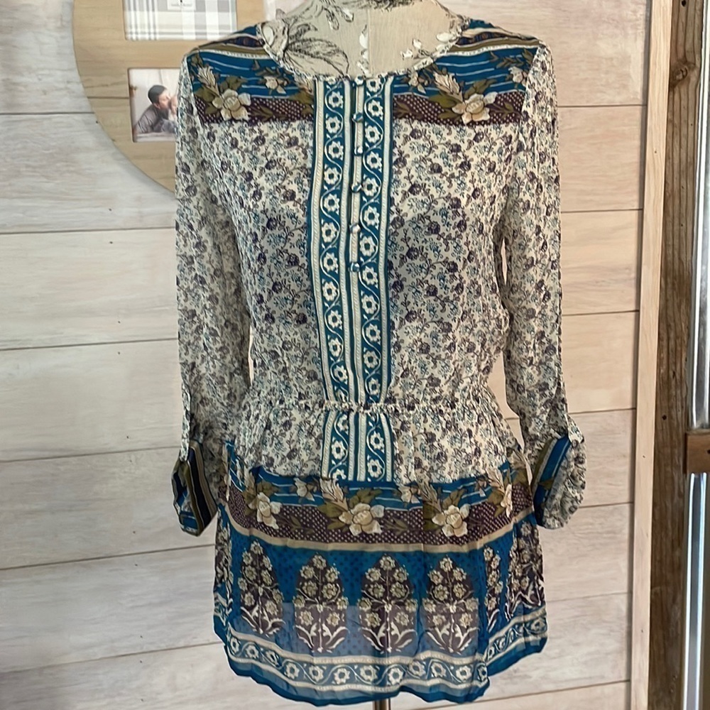 Lucky Brand Long Blue Top S